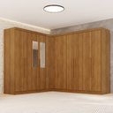 Ver imagem 1 de Guarda-Roupa de Canto com Espelho Modulado 11 Portas 4 Gavetas Espanha Marrom/Cinamomo