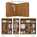 Ver imagem 6 de Guarda-Roupa de Canto com Espelho Modulado 11 Portas 4 Gavetas Espanha Marrom/Cinamomo