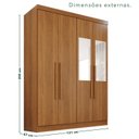Ver imagem 4 de Guarda-Roupa de Canto com Espelho Modulado 11 Portas 4 Gavetas Espanha Marrom/Cinamomo