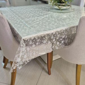 Toalha de Mesa Pvc Transparente 2,00x1,40 Impermeável Mod 06