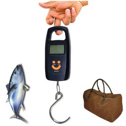 Balança Digital De Bagagem Mala Viagem Pesca 50 Kg Gancho Preto Cbrn02641 - 1