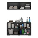 Ver imagem 4 de Conjunto Lavanderia Multiuso Armário Aéreo e Balcão 4 Portas Multimóveis Mp5054 Grafite/branco