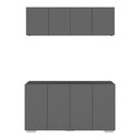 Ver imagem 3 de Conjunto Lavanderia Multiuso Armário Aéreo e Balcão 4 Portas Multimóveis Mp5054 Grafite/branco