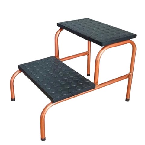 Escada Escadinha 2 Degraus para Maca e Depilação Medcombo Escada Clínica 02 Degraus Inox Piso em Mdf