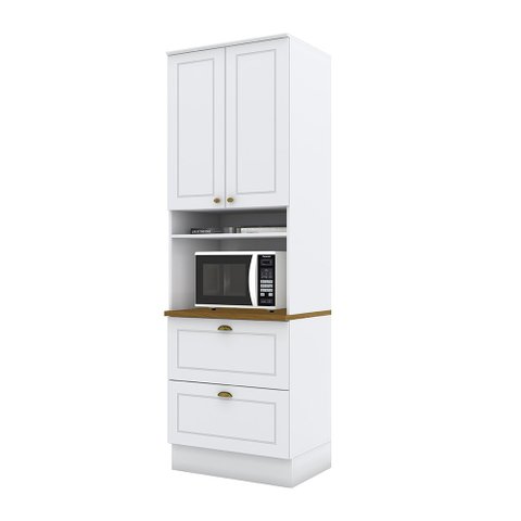 Paneleiro com Torre Quente 1 Forno Americana Branco Nature Henn