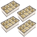 Ver imagem 1 de Organizador para Gaveta Guarda Roupa 8 Divisões Bege Kit 4