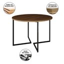 Ver imagem 2 de Mesa Jantar Industrial Redonda Amêndoa Base V Ferro Preto Tampo 110cm