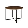 Mesa Jantar Industrial Redonda Amêndoa Base V Ferro Preto Tampo 110cm - 1