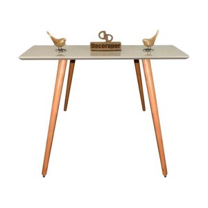 Aparador Pés Palito com Vidro Laqueado 80cm Off White