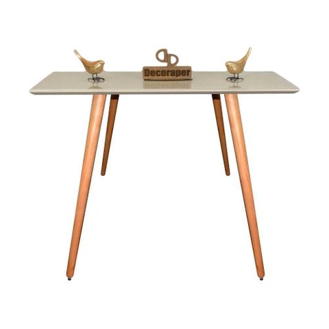 Aparador Pés Palito com Vidro Laqueado 80cm Off White