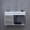 Ver imagem 3 de Kit Armário para Banheiro 60cm Mdf com Cuba + Espelheira - Potenza Gianduia