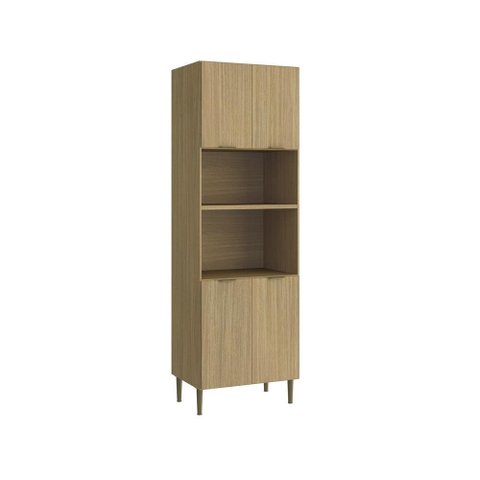 Torre Quente 2 Fornos 4 Portas 220x70 cm Capadócia Amadeirado Claro 100% MDF Casamia