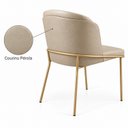 Ver imagem 5 de Kit 2 Cadeira Pilar Aço Cabono Dourado Courino Bege