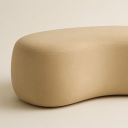 Puff Feijão Orgânico Moderno 100cm Escultural Suede Curvo - 3