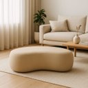 Ver imagem 1 de Puff Feijão Orgânico Moderno 100cm Escultural Suede Curvo