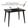 Mesa de Jantar Retangular Murano 120x80 Sala Mdf Pé Palito:preto - 4