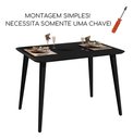 Ver imagem 4 de Mesa de Jantar Retangular Murano 120x80 Sala Mdf Pé Palito:preto