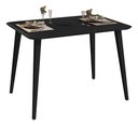 Ver imagem 1 de Mesa de Jantar Retangular Murano 120x80 Sala Mdf Pé Palito:preto