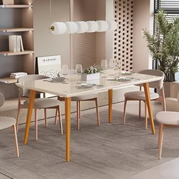Mesa de Jantar Retangular Murano 120x80 Sala Mdf Pé Palito:preto - 7