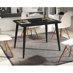 Mesa de Jantar Retangular Murano 120x80 Sala Mdf Pé Palito:preto - 3