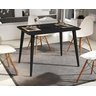 Mesa de Jantar Retangular Murano 120x80 Sala Mdf Pé Palito:preto - 3