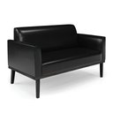 Ver imagem 6 de Sofá Namoradeira com 2 Poltronas Base de Madeira Fixa Preto Marisa Corano D03 - D\'rossi Cor Preto