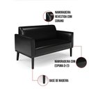 Ver imagem 3 de Sofá Namoradeira com 2 Poltronas Base de Madeira Fixa Preto Marisa Corano D03 - D\'rossi Cor Preto