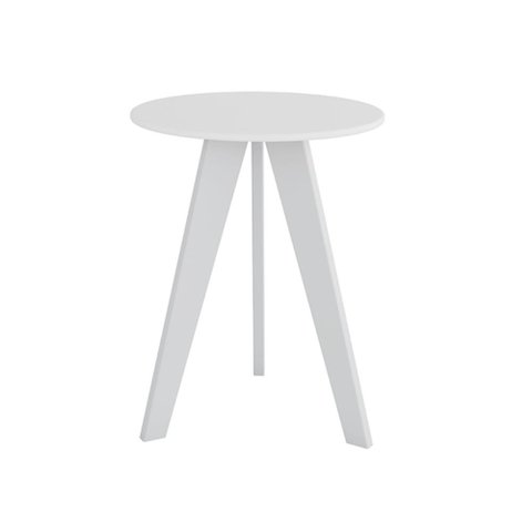 Mesinha Lateral Retrô Peroba Branco com Brilho em 100% MDF
