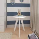 Ver imagem 3 de Mesinha Lateral Retrô Peroba Branco com Brilho em 100% MDF