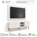 Ver imagem 4 de Painel com Rack Funcional para TV - Moscou 136cm Branco