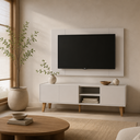 Ver imagem 2 de Painel com Rack Funcional para TV - Moscou 136cm Branco