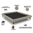 Ver imagem 4 de Cama Casal Base Box Pés de Madeira 156cm Otto P05 Linho Bege Escuro - Lyam Decor