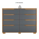 Ver imagem 5 de Cômoda para Quarto 8 Gavetas 147cm Georgia Marrom/Freijó/Cinza