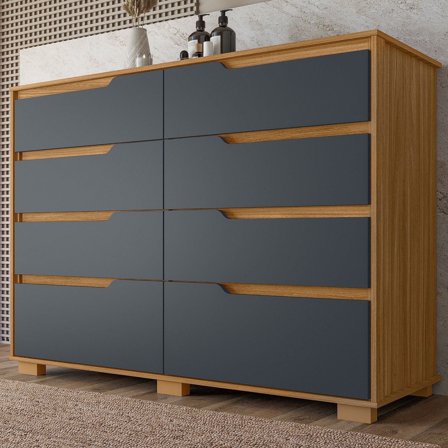 Cômoda para Quarto 8 Gavetas 147cm Georgia
