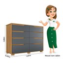 Ver imagem 3 de Cômoda para Quarto 8 Gavetas 147cm Georgia