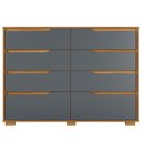 Ver imagem 4 de Cômoda para Quarto 8 Gavetas 147cm Georgia Marrom/Freijó/Cinza