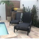 Ver imagem 3 de Kit 2 Espreguiçadeira Reclinável Piscina de Alumínio e Tela Sling Preta