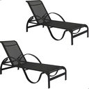 Ver imagem 5 de Kit 2 Espreguiçadeira Reclinável Piscina de Alumínio e Tela Sling Preta