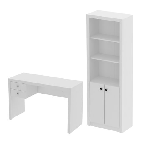 Conjunto para Escritório Branco 2 Peças Tecnomobili