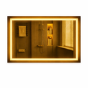 Ver imagem 1 de Espelho Retangular 40x70 cm Jateado LED 3 Cores Touch Moderno