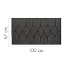 Ver imagem 2 de Painel Estofada Istambul Botão Capitonê 100cm Solteiro para Cama Box Quarto Suede Cinza Escuro Grafi