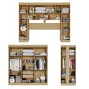 Ver imagem 2 de Guarda-Roupa Casal Modulado Pandora 11 Portas 2 Gavetas com Espelho e Pés Jequitibá/Granizo - Pnr Mó