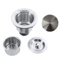 Ver imagem 1 de Válvula Escoamento para Pia de Cozinha Inox com Cesto e Capa Decorativa