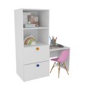 Ver imagem 1 de Armário Gaveteiro com Mesa Rubi 100% Mdf + Eiffel Rosa