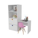 Ver imagem 2 de Armário Gaveteiro com Mesa Rubi 100% Mdf + Eiffel Rosa