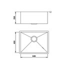 Ver imagem 2 de Cuba LR50 Embutir Retangular Raio 10 Handmande Inox Escovado - Mekal