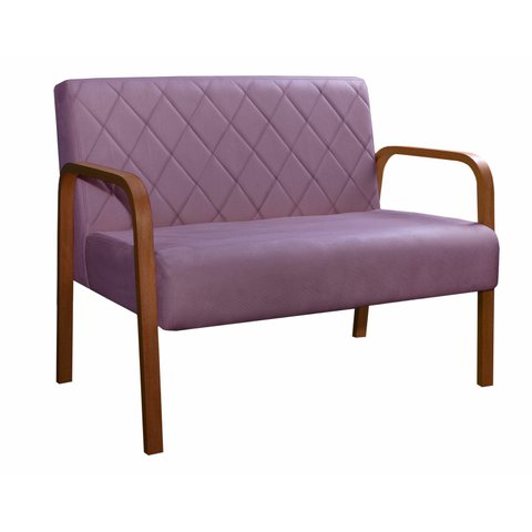 Sofà 2 Lugares Namoradeira Lara Decoração Sala Quarto Recepção - Veludo Roxo