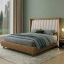 Ver imagem 4 de Cama Queen Japonesa Firenze com Cabeceira Mira Corano Caramelo Linho Cru - Nexta Casa