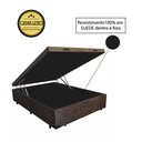 Ver imagem 1 de Base Box Baú Víúva Luxo Blindado AColchoes Suede Marrom 49x128x188