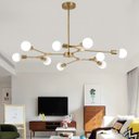 Ver imagem 2 de Lustre Pendente Luminária Sputnik Galvanizado Dourado Moléculas 9 Cabeças Design Moderno